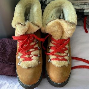 JCrew fuzzy boots EUC!